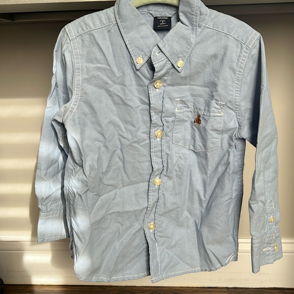 Baby Gap button doen long sleeve dresss shirt 3T